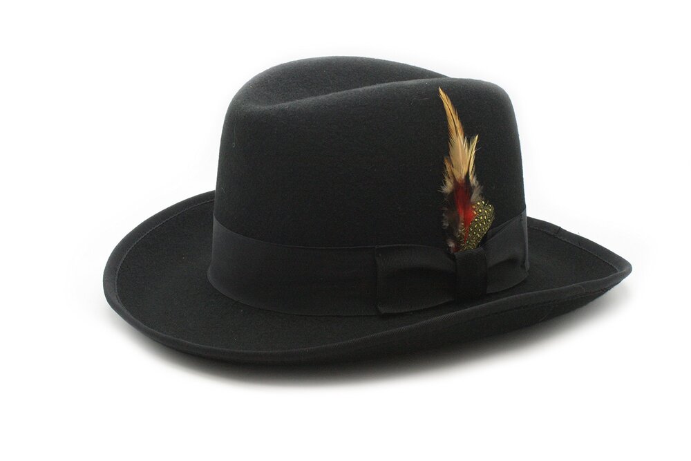 9828 M Black Godfather Hat | Fedora Hats | Homburg Hat | 's Homburg
